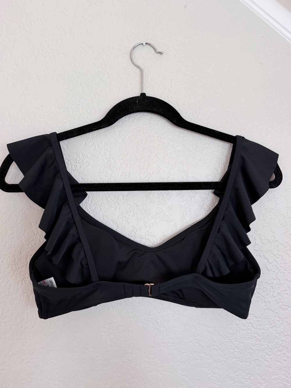 Relleciga Black Ruffle Shoulder Bikini Top | Size M - Picture 3 of 5